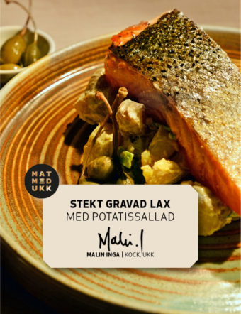 Stekt gravad lax med potatissallad